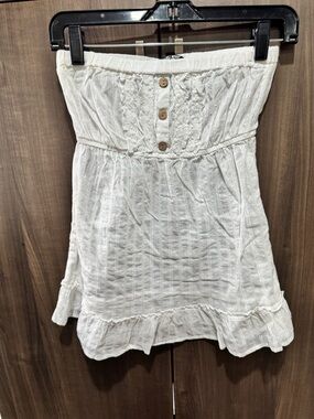 Fang White Strapless Button-Front Summer Top